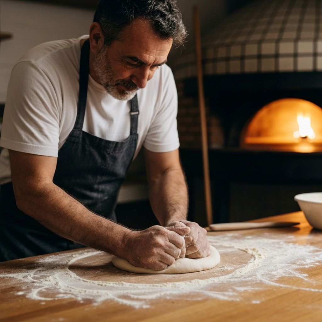 Pizzaiolo al lavoro